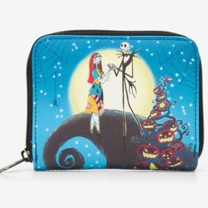 Loungefly Nightmare Before Christmas Spiral Hill Night Mini Zip Around Wallet